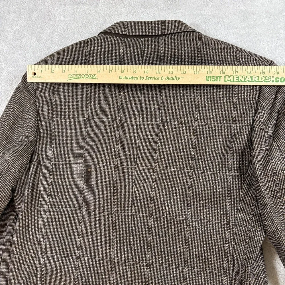 Vintage Bill Blass Brown‎ Tweed Sports Coat Mens 100% Silk Single Breasted